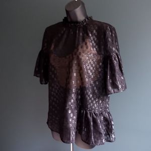 NWT H&M Black dolman shine Top SZ 8